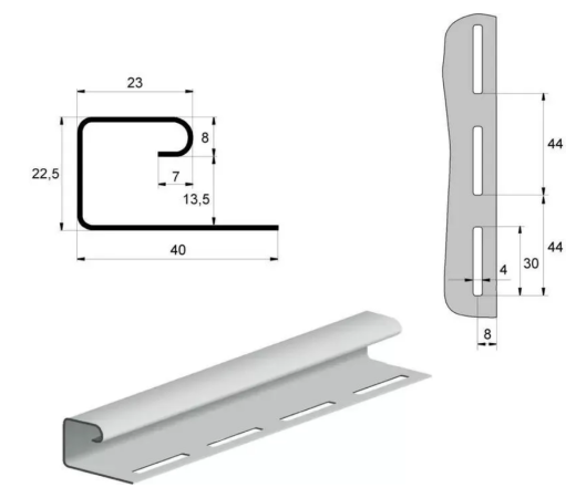 J-Профиль l коричневый