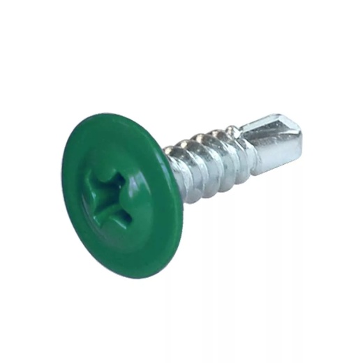 4,2х25 RAL 6005 Саморез с прессшайбой со сверлом