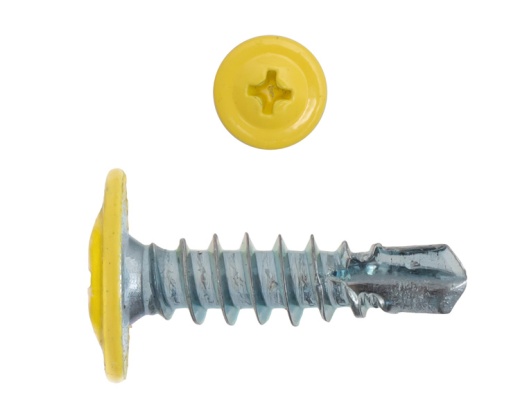 4,2х19 RAL 1018 Саморез с прессшайбой со сверлом